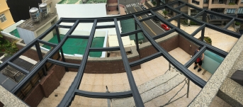 玻璃採光罩施作